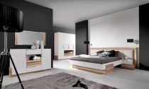 Moderní ložnice Morena A v bílé a černé barvě