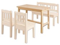 Dětský jídelní stolek z borovice AD242 šířka 75 cm