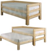 Dětská dřevěná postel 134 z borovice s přistýlkou