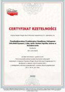 DOLMAR - Certifikát spolehlivosti