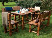 Zahradní set MO101 stůl lavice a židle olšové dřevo