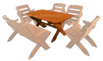 Oválný zahradní stůl MO109 ze smrkového dřeva
