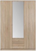 Trodvéřová šatní skříň Optimo 150 cm se zrcadlem