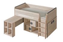 Dětská postel s psacím stolem a úložným prostorem Gumi G19