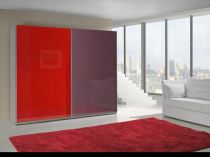 Šatní skříň Lux 12 červený fialový vysoký lesk