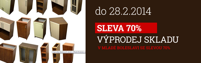 Výprodej skladových zásob v Mladé Boleslavi se slevou 70%