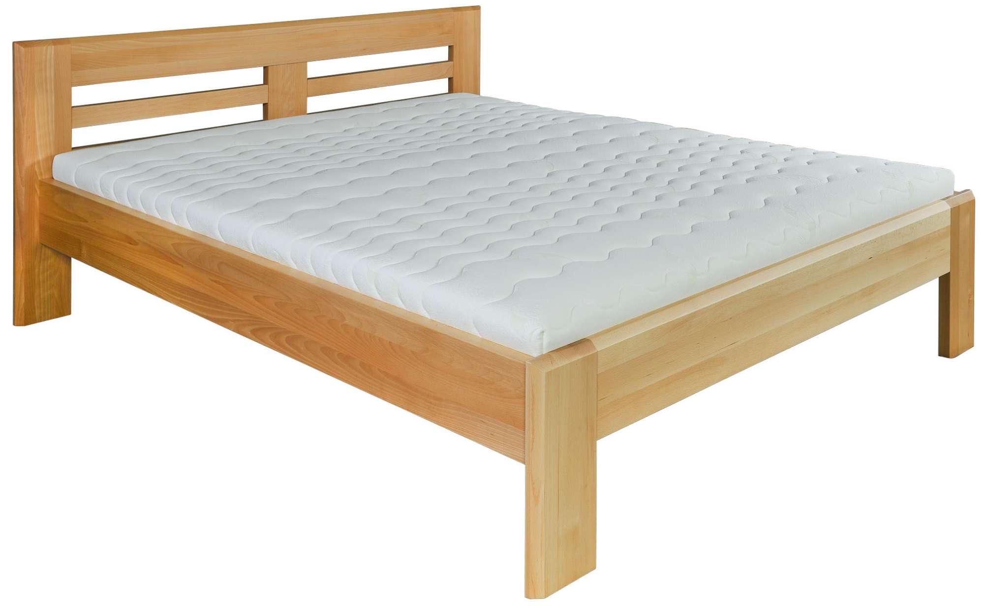 Dřevěná manželská postel z bukového dřeva 140 cm