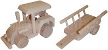 Dřevěná hračka traktor s vozíkem AD102