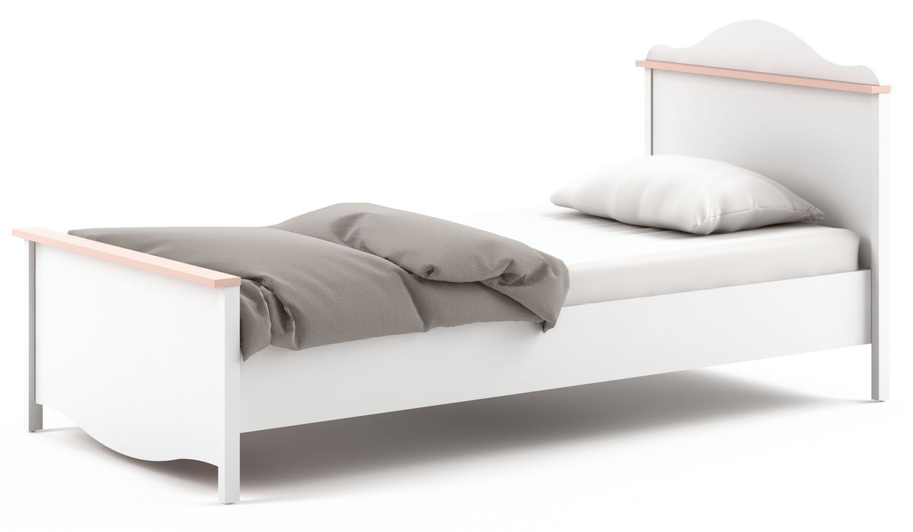 Bílá dětská postel s kvalitní matrací a roštem Famia 08