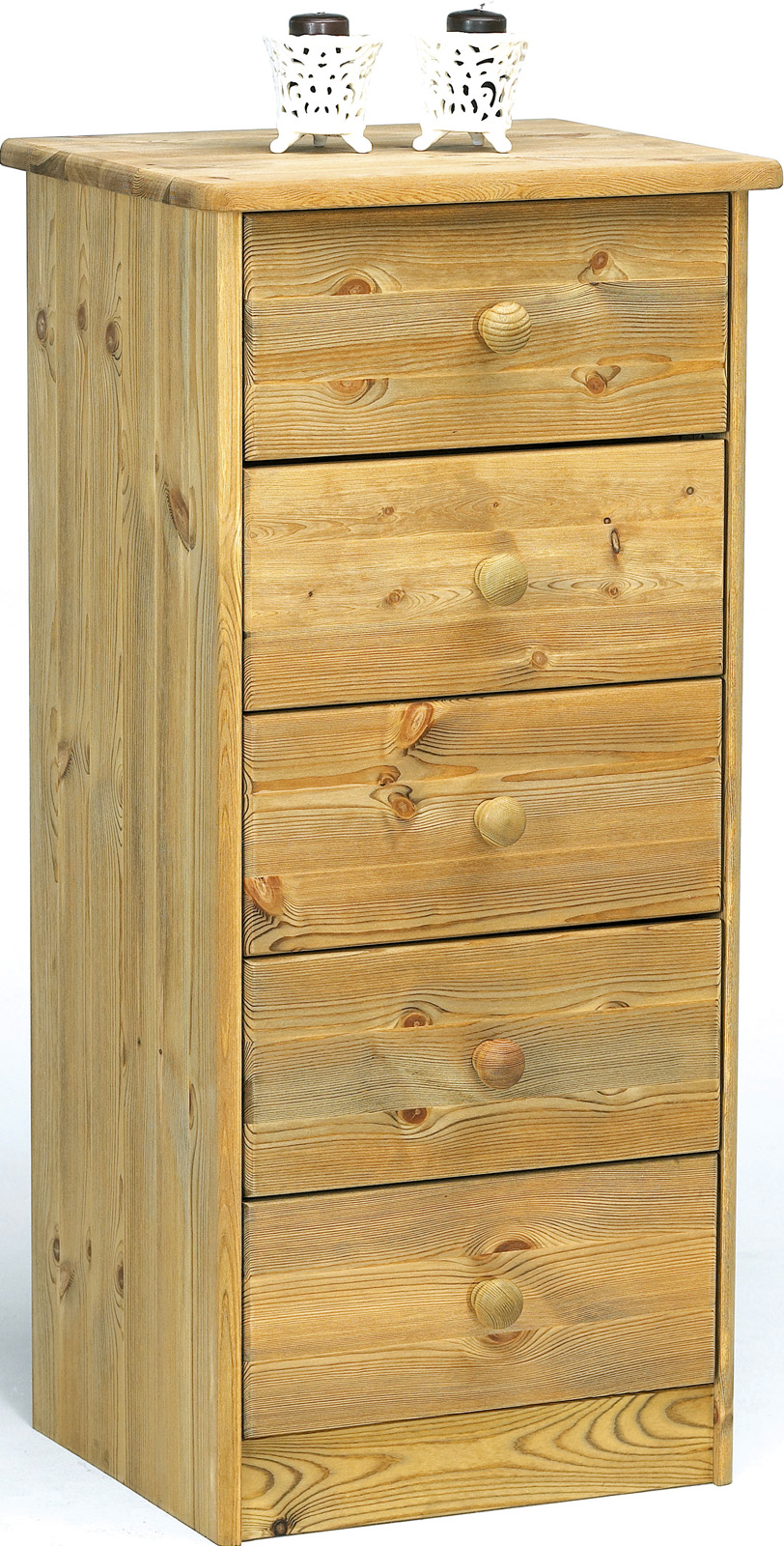 Dřevěná komoda z borovice s pěti šuplíky Mario 005
