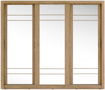 Zrcadlová šatní skříň s posuvnými dveřmi Miarti 02 barva dub Shetland