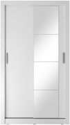 Bílá šatní skříň s posuvnými dveřmi a zrcadlem Miarti 06