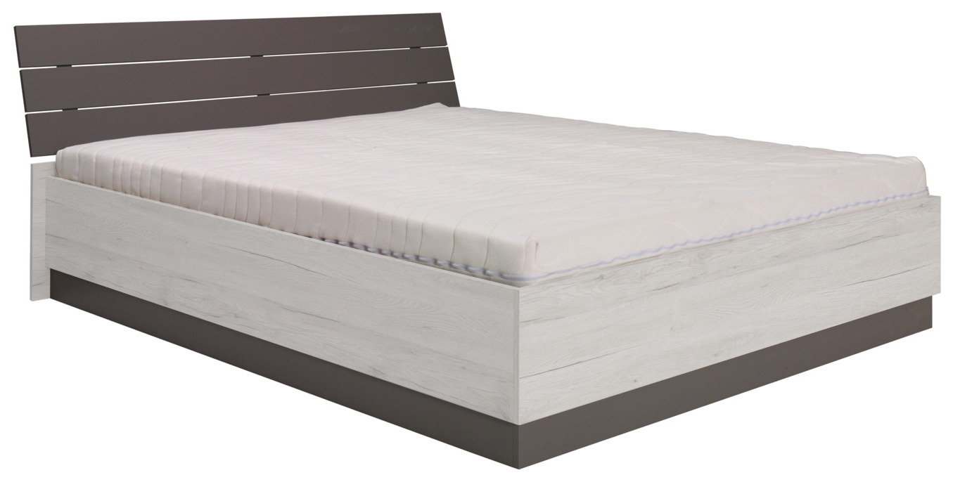 Manželská postel s úložným prostorem Dakar DO4 Norská borovice / šedá