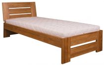 Dřevěná postel jednolůžko LK282 šířka 80 - 100 cm masiv dub