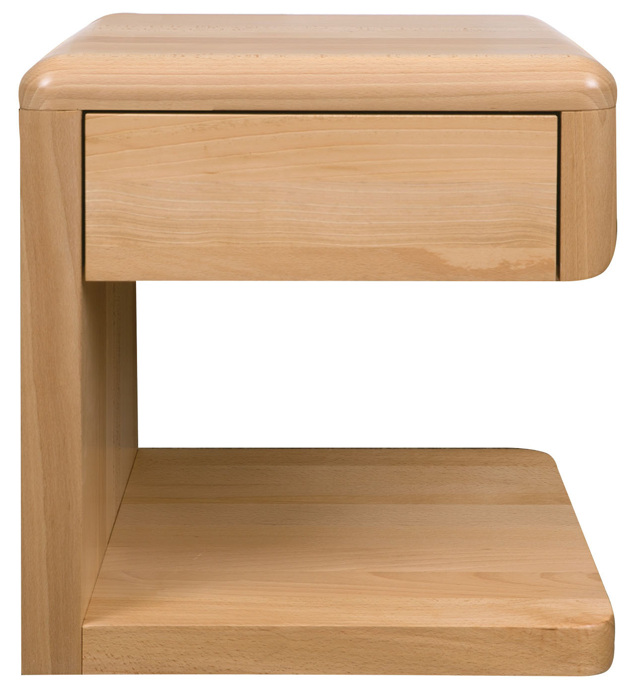 Moderní dřevěný noční stolek 219 se zaoblenými hranami masiv dub