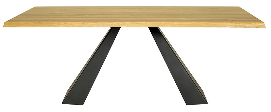 Industriální jídelní stůl Loft ST370 dubové dřevo / kov