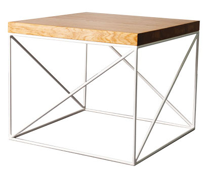 Malý industriální konferenční stolek Loft ST376 dubové dřevo / kov