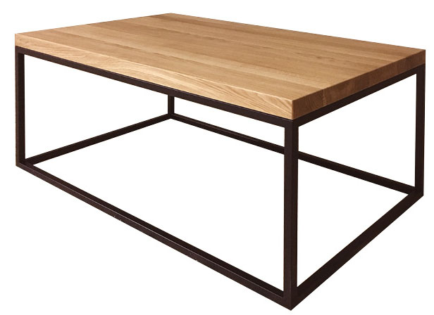 Industriální stolek 100 cm Loft ST375 dubové dřevo / kov