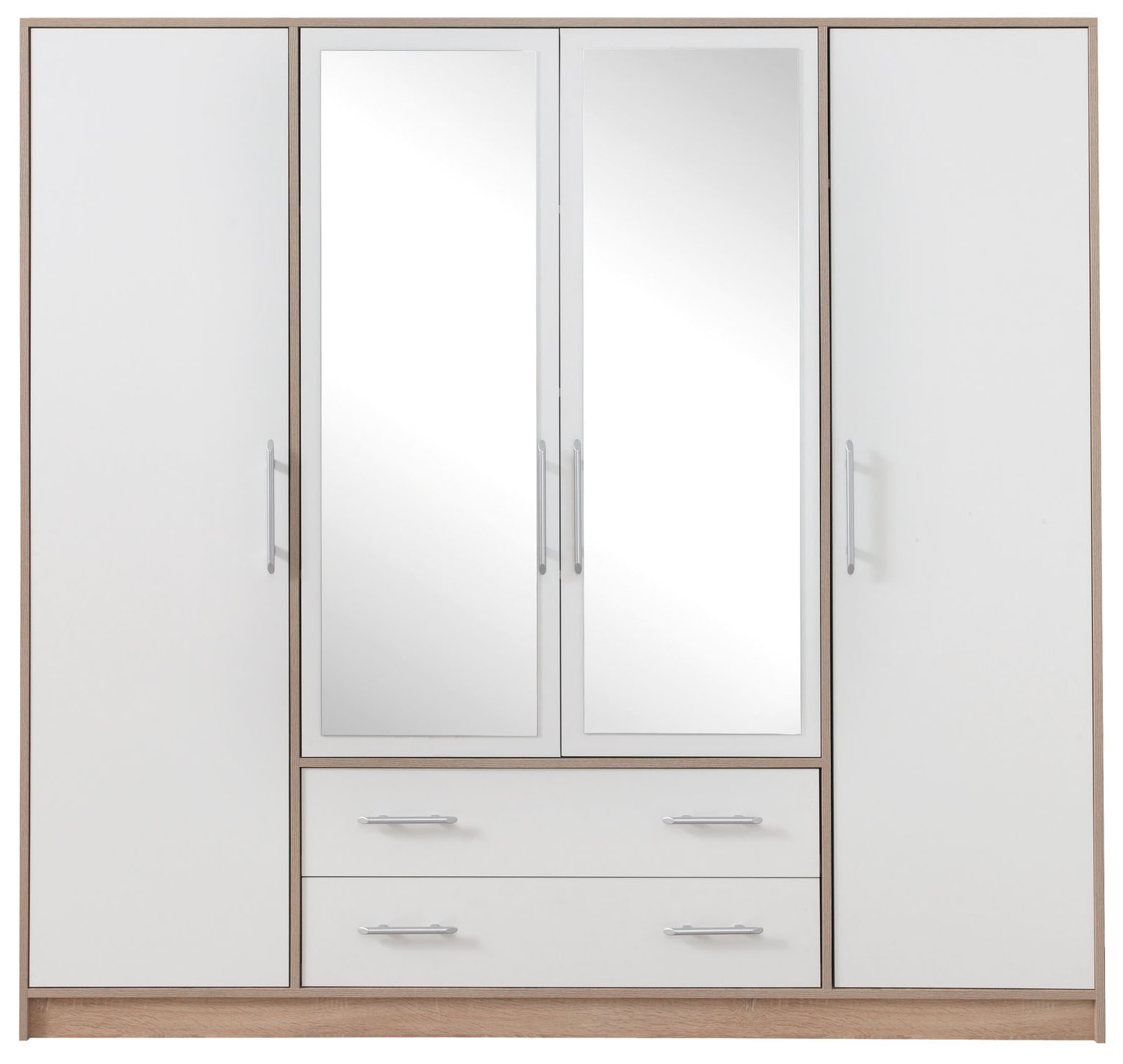 Bílá šatní skříň se zrcadlem Serial SRL1 200 cm