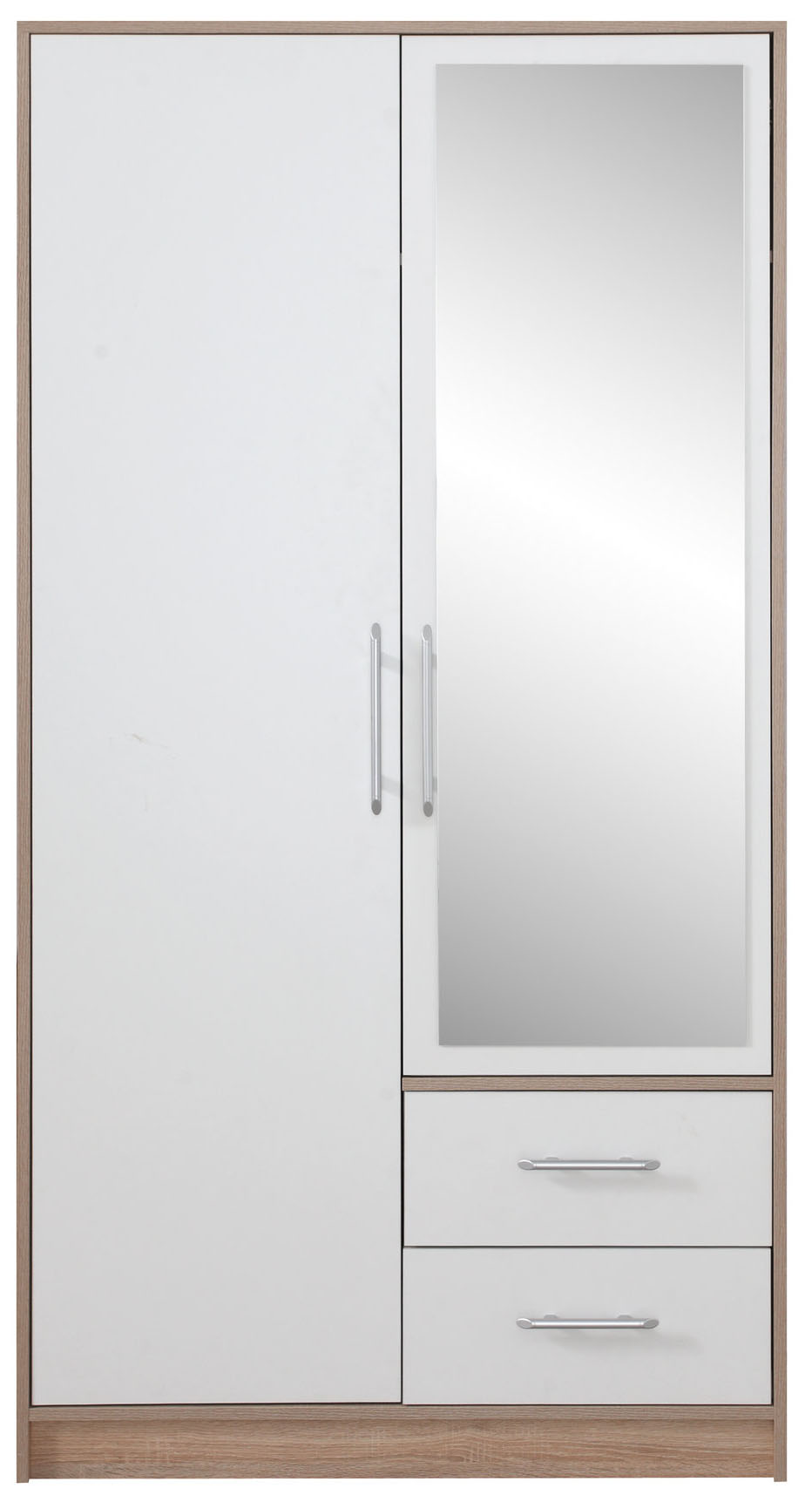Bílá šatní skříň se zrcadlem Serial SR3 100 cm
