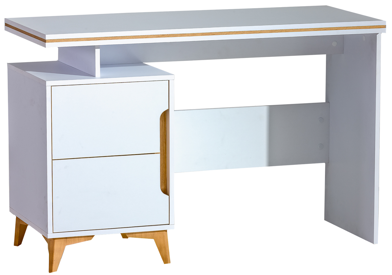 Psací stůl s dvěma zásuvkami Regata 12 v barvě bílý briliant