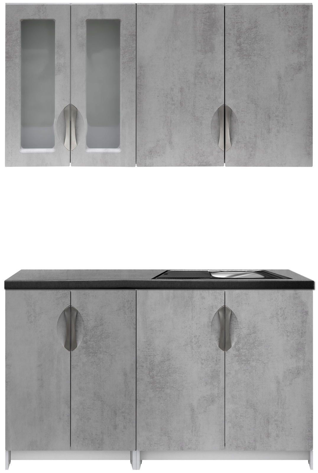 Kuchyňská linka 140 cm barva beton korpus šedý