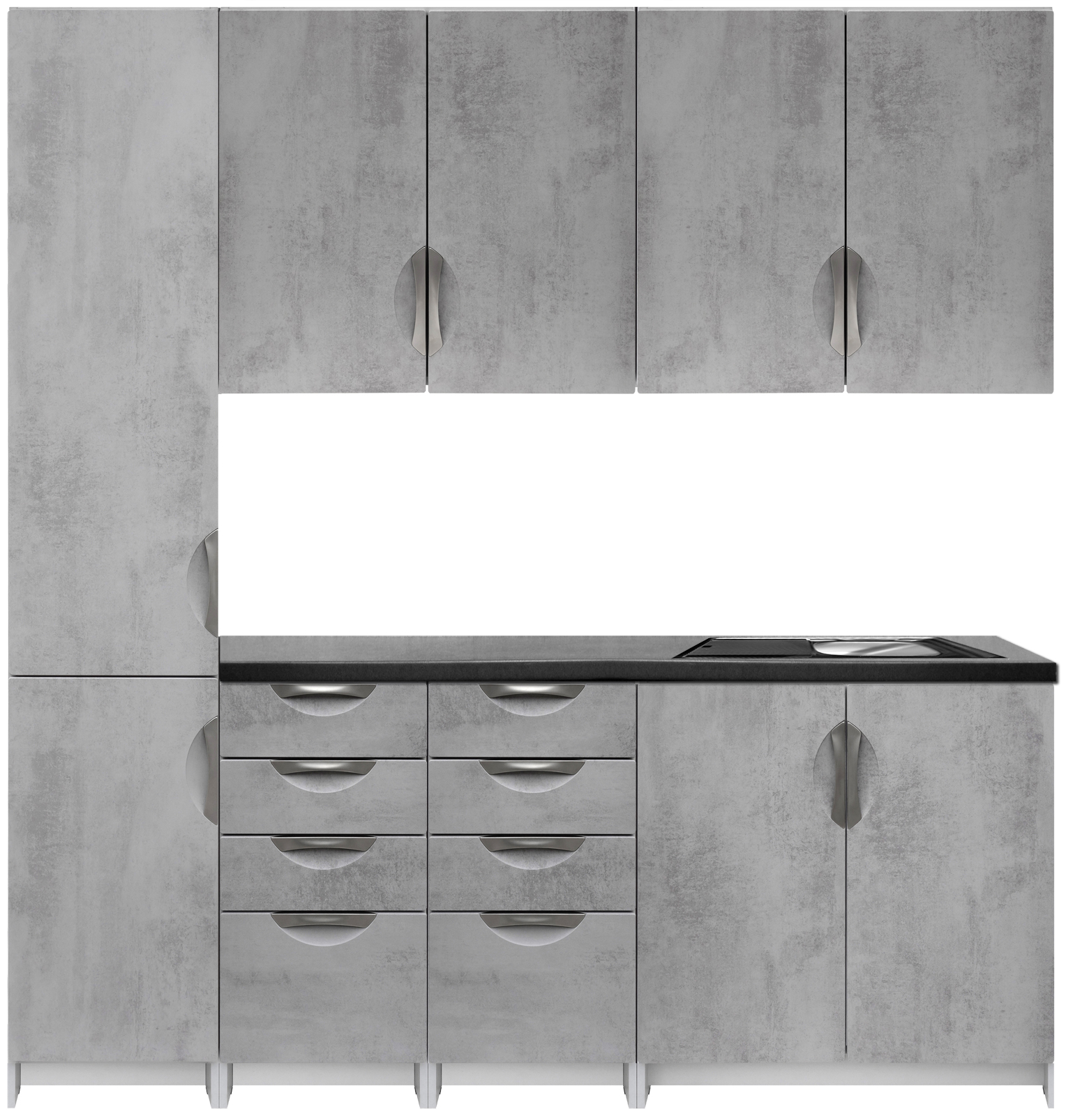 Kuchyňská linka 200 cm barva beton korpus šedý