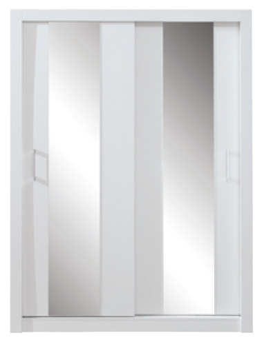 Bílá šatní skříň s posuvnými zrcadlovými dveřmi Konica 160 cm