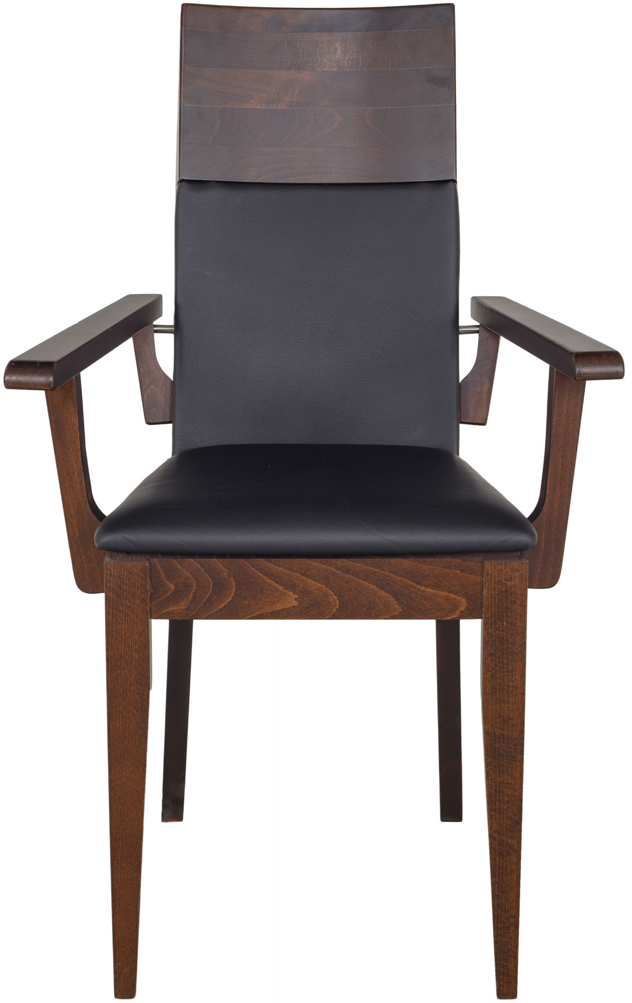 Dřevěná dubová polstrovaná židle 370 s područkami