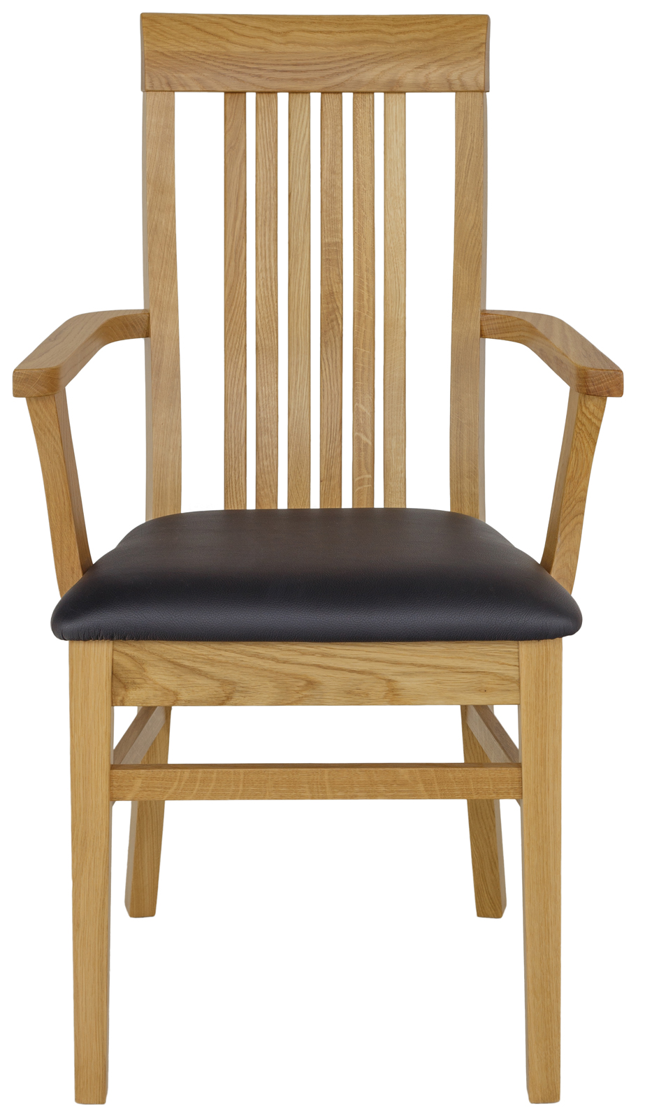 Dřevěná dubová polstrovaná židle 378 s područkami