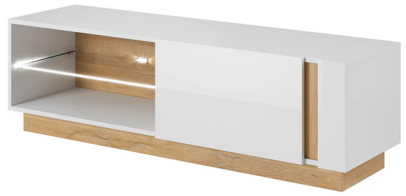 Moderní televizní stolek Marco 138 cm bílý lesk