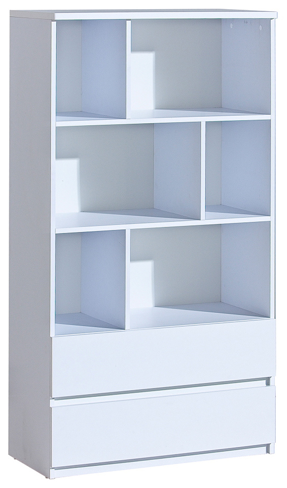 Bílá široká policová skříň se zásuvkami Artica 4 šířka 80 cm