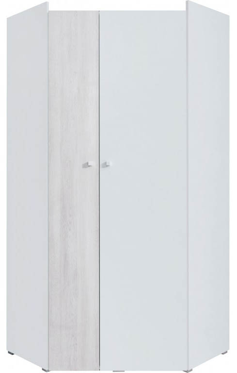 Rohová šatní skříň ve světlých barvách Cormo 2 šířka 90 cm
