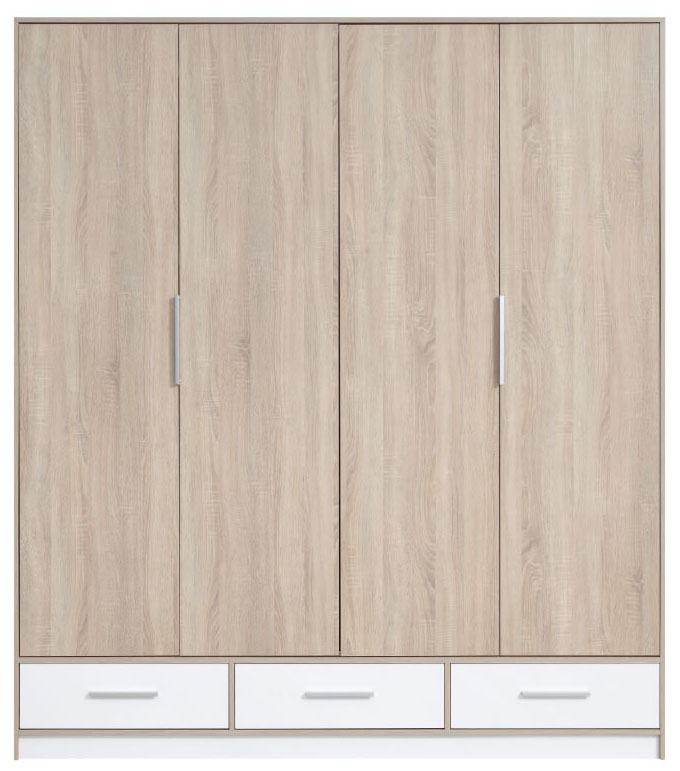 Šatní skříň Drive1L s posuvnými dveřmi dub Sonoma / bílý Lux 204 cm