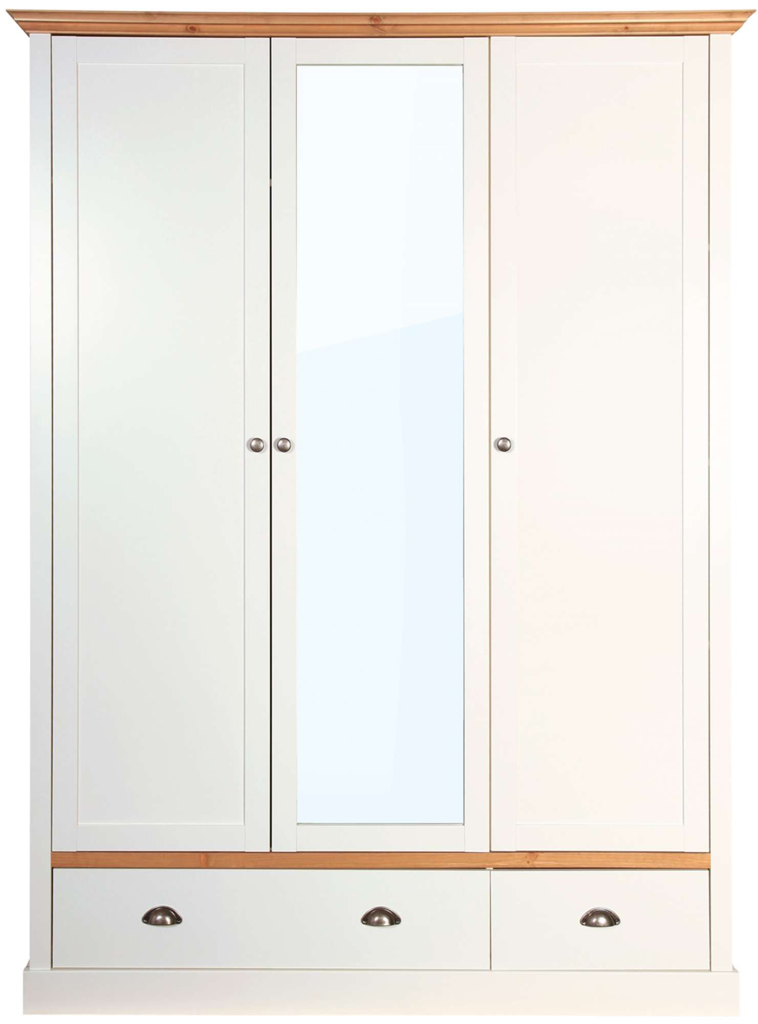 Bílá šatní skříň se zrcadlem Sandringham 107