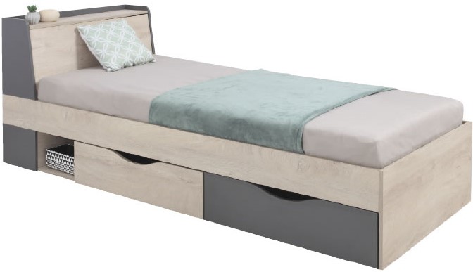 Dětská postel s úložnými šuplíky a čelem Omega DL15 šířka 120 cm