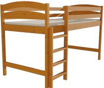 Zvýšená postel pro děti s dřevěnou zábranou a roštem ZP 001