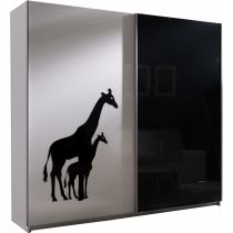 Šatní skříň s posuvnými dveřmi a obrázkem Tento žirafa