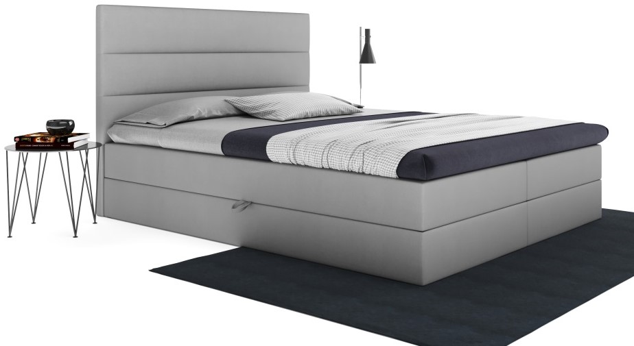 Čalouněná manželská postel Astro s matrací a úložným prostorem 140 - 200 cm