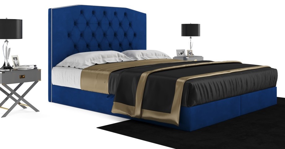 Čalouněná manželská postel Narciso s matrací a úložným prostorem 140 - 200 cm