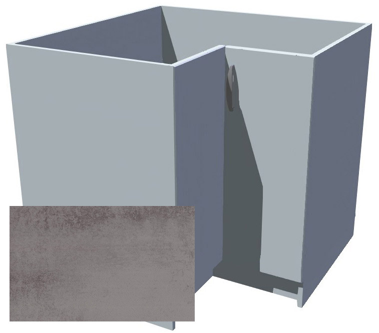 Spodní rohová skříňka na pevném soklu beton tmavý výprodej
