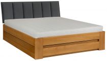 Dřevěná čalouněná postel LK187 BOX s vyklápěcím rámem masiv buk