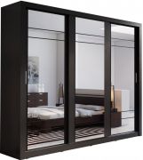 Zrcadlová šatní skříň s posuvnými dveřmi Miarti 02 černá