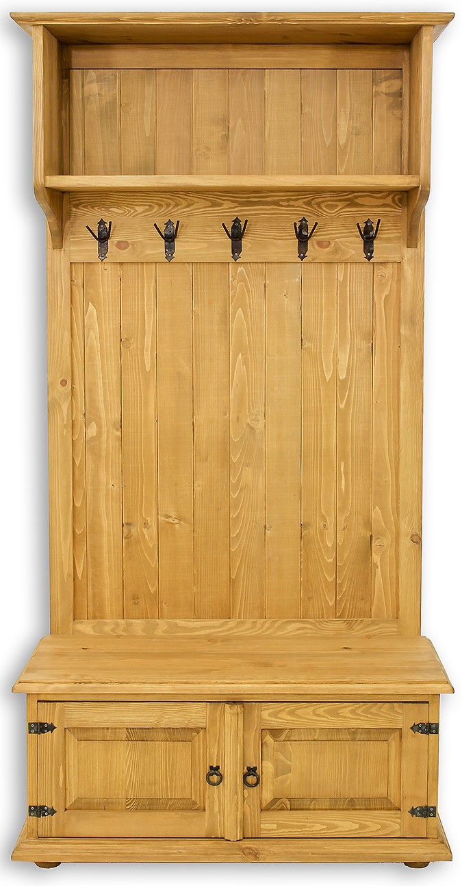 Rustikální předsíňový panel GR700 s botníkem 100 cm smontovaný