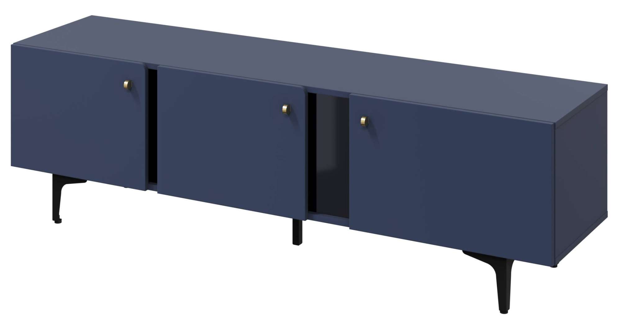 Televizní stolek Colours 06 na kovových nožkách šířka 165 cm modrá